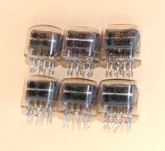 6x IN-12 IN-12A or IN-12B Indicator Nixie Tubes / Used / Tested / 100% Working - Image 5