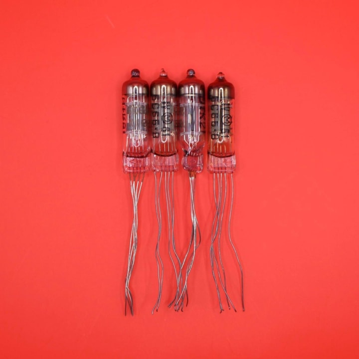 Four NOS 6S6B-V subminiature triodes with long wire leads
