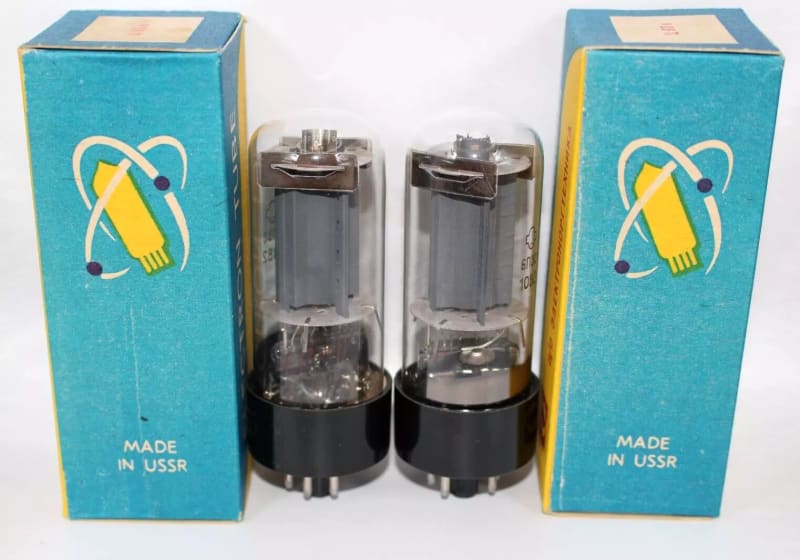 2x 6P3S / 6L6 / EL39 / 6CN5 / 5881 NOS / Matched Pair / Reflector / Same Date - Image 5