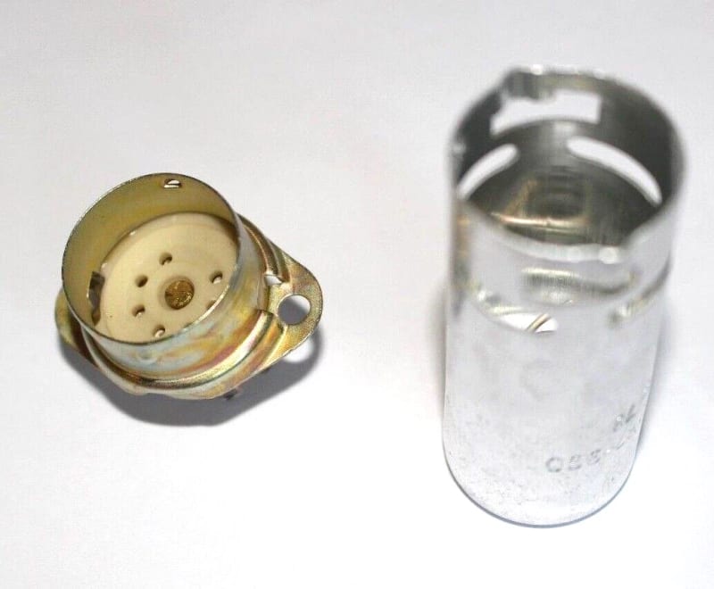 4x New PLK7-E60 (ПЛК7-Э60) 7 pin tube sockets with 50mm Alluminium shield 4 pcs - Image 3