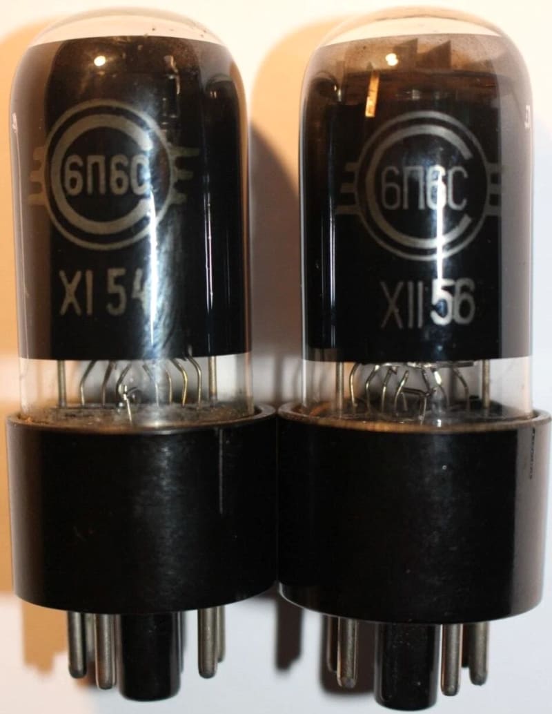 2x 6P6S Rare 50's output tetrodes / Matched pair / Butterfly Getter / Svetlana - Image 2