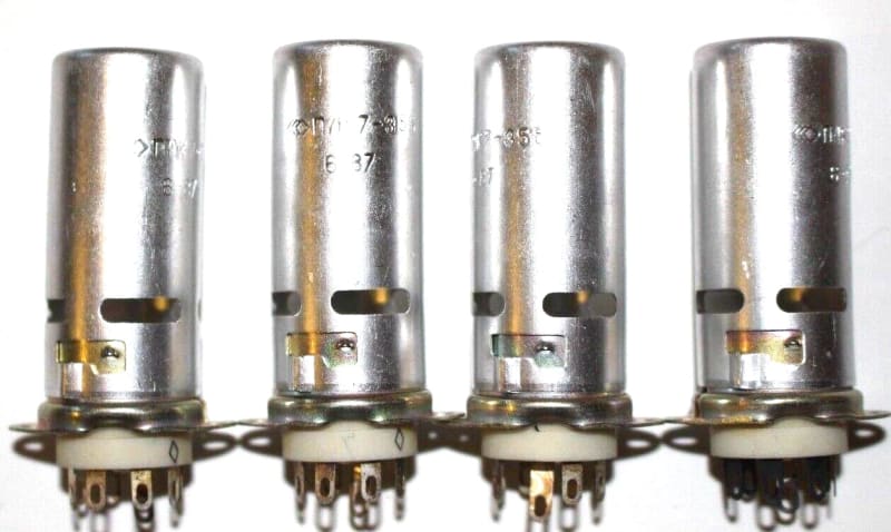 8X New PLK7-E55 ПЛК7-Э55 Ceramic Sockets for 7 pin tubes 50mm Alluminium shield