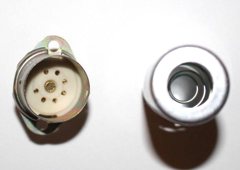 8X New PLK7-E55 ПЛК7-Э55 Ceramic Sockets for 7 pin tubes 50mm Alluminium shield - Image 3