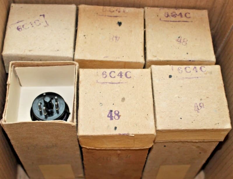 2x 6S4S / 6B4G / 6C4C Triodes Black Anode Matched Pair Original Box 1963 NIB NOS - Image 7