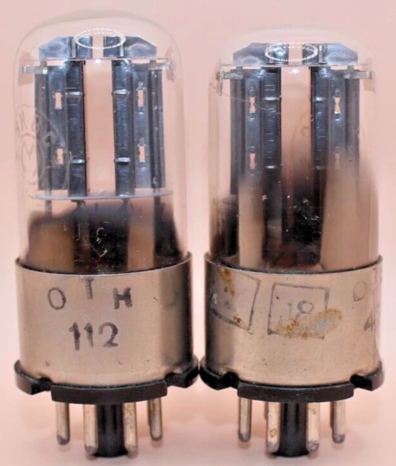 2x 6N8S / 6N8M / 6SN7 / 1578 MELZ / Tested / Matched Pair / Metal Base / 50s - Image 2