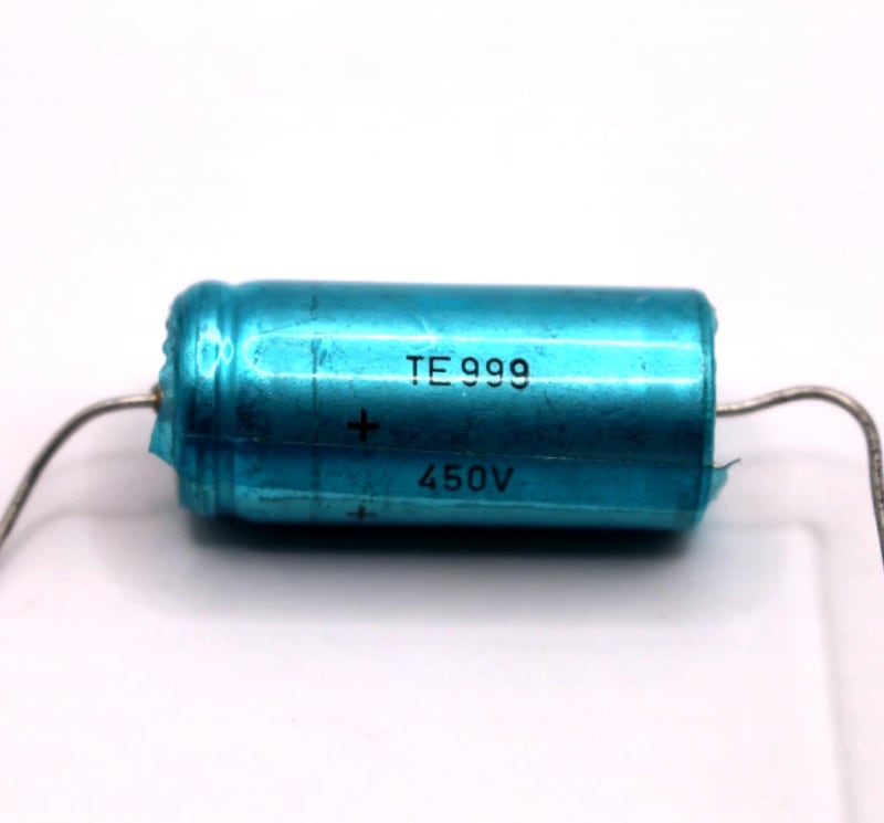 2x NOS Tesla TE 999 10uF 450V Electrolytic Capacitors TE999 / 2pcs in one lot - Image 2