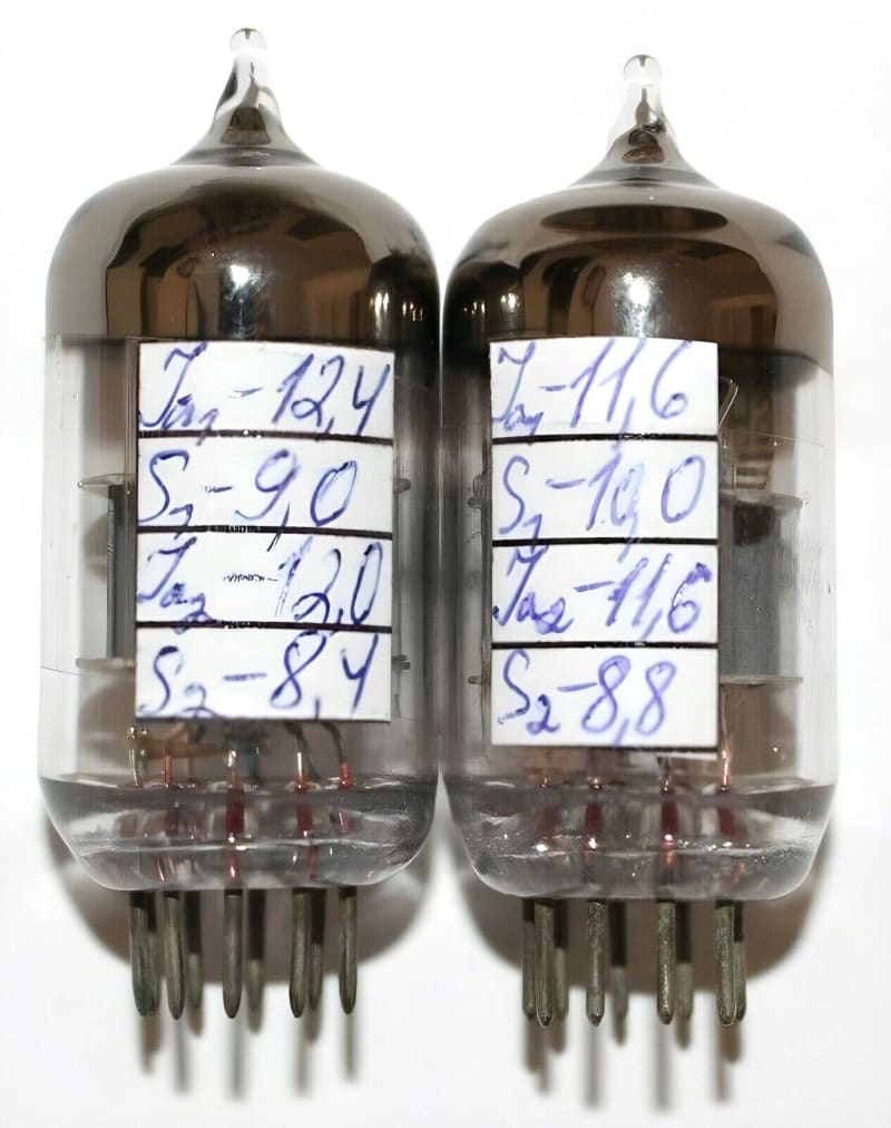 2x 6N23P E88CC, ECC88, 6DJ8 Matched Pair Voskhod Rocket Logo SWGP / Made in 1975