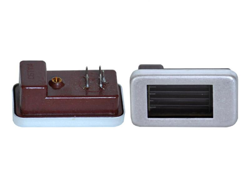 SBT-11A mica-window Geiger tube, two views