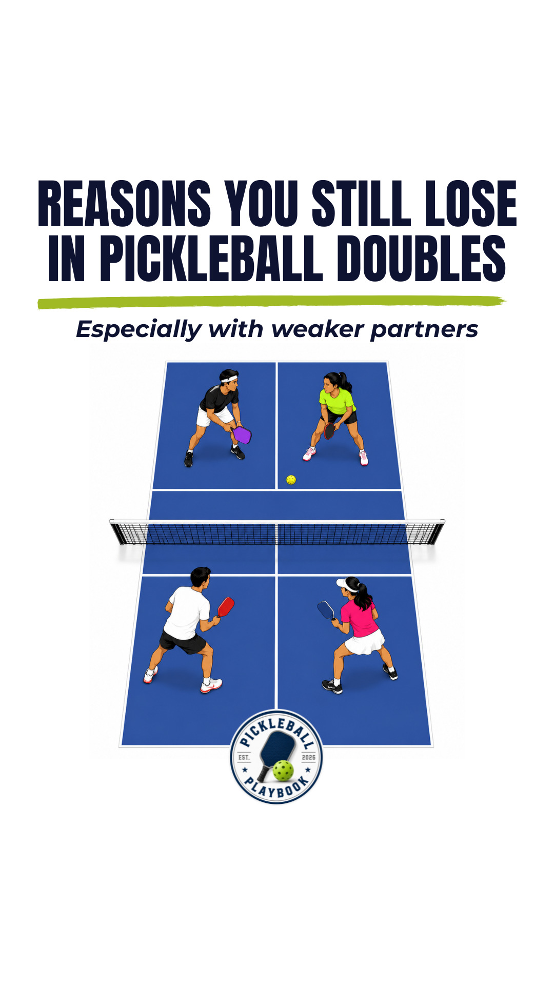 Reasons You Still Lose in Pickleball Doubles (Especially With Weaker Partners)