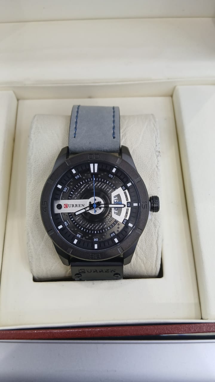 Curren Black Chronograph Leather Watch