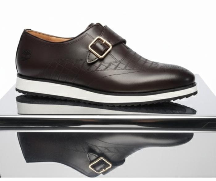 Single strap monk leather shoes