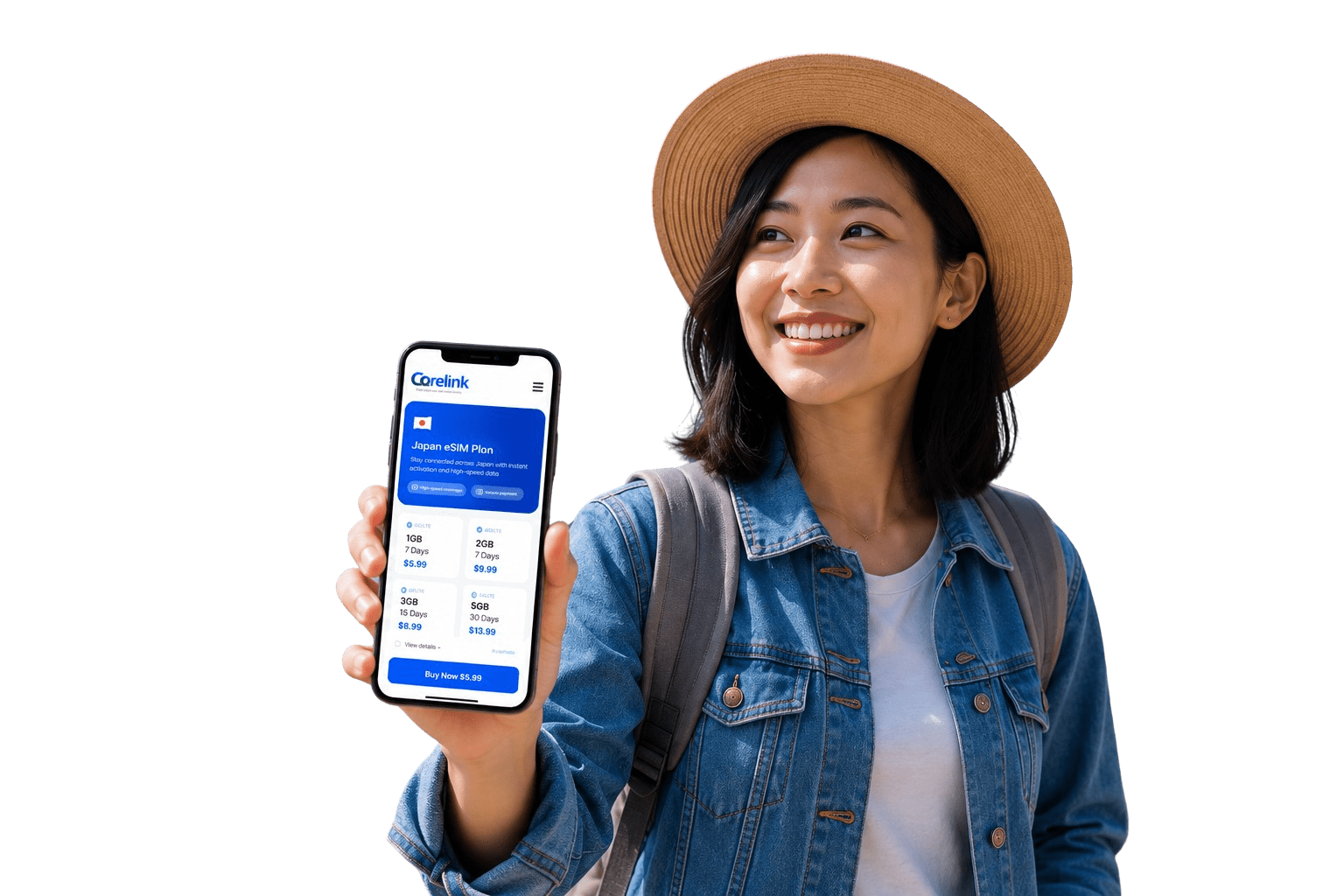 eSIM mobile app interface preview