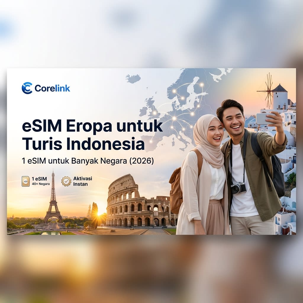 eSIM Eropa untuk Turis Indonesia: 1 eSIM untuk Banyak Negara (2026)