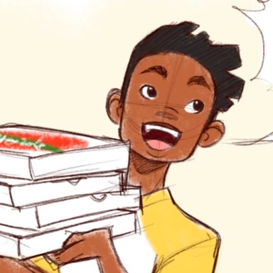 BatFam Pizza Saga, a Batman and DC fanfiction comic. Pizza arrives at Wayne Manor.