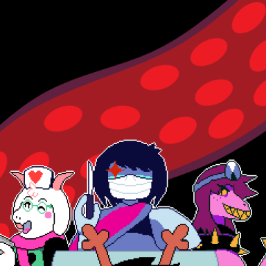 Kris performs surgery, a Deltarune fanfiction comic. When Rudy is diagnosed with a brain tumor, Kris, Susie and Ralsei make it their mission to enter the Dark World inside Rudy's body and fight his illness.