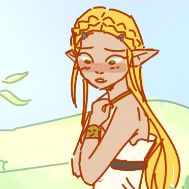 Zelda Reacts, a The Legend of Zelda fanfiction comic. Zelda reacts to Link wearing different outfits at the end of Breath of the Wild.