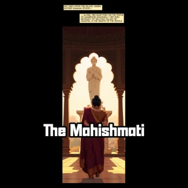 The Mahishmati, a Baahubali fanfiction comic. In a tale of enduring legacy, Sivagami recounts the noble life of Amarendra Baahubali and the triumph of his son, Mahendra, as a new era of justice begins for Mahishmati.