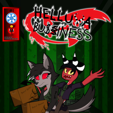 Helluva Bussiness #1, a Hazbin Hotel and Helluva Boss fanfiction comic. Take a trip to the rings of hell, to see the journey of an Imp and his Hellhound Partner run a shipping service in the depths of the Underworld.