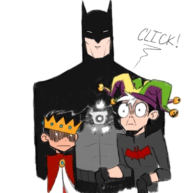 The Great Camera Caper, a Batman and DC fanfiction comic. Something strange happens in the Batcave, and Jason and Damian will do anything to cover it up.