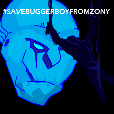 #SaveBuggerBoyFromZony, a Marvel, Spider-Man, Greek mythology and Avengers fanfiction comic. Legally Distinct BuggerBoy is being held captive at Zony Headquarters. Legally Distinct Apprehenders Zeus, Japanbot, and Captain USA storm the offices of Zony to get Buggerboy back. This was written when a certain character was not being allowed to play with his friends. All character names were changed to keep things copyright free.