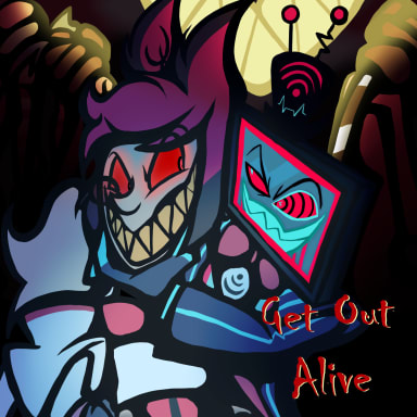 Truth Beneath the Rose Issue 5 - Get Out Alive, a Hazbin Hotel and Helluva Boss fanfiction comic. Alastor and Niffty have been kidnapped by Valentino's thugs. Vox interrogates Alastor unaware of the puppeteer and her puppet until the message has been written in blood and fire.