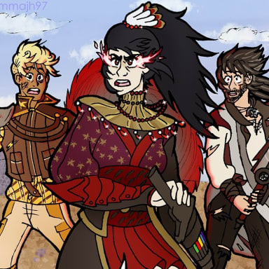 The Future STRQ AU, a RWBY fanfiction comic. What if Future / Older / V9 / Vacuo versions of Qrow, Tai, and Raven got together to save team RWBY?