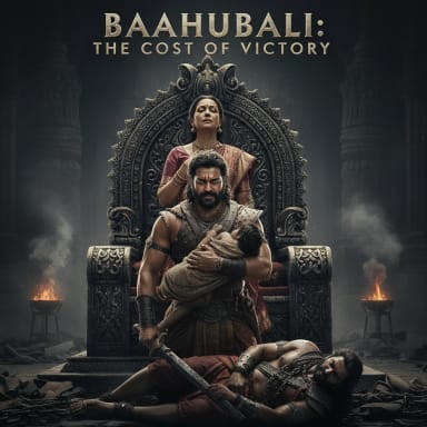 Baahubali The Re-brith, a Baahubali fanfiction comic. 
दृश्य: युद्ध का मैदान 
बाहुबली ने सभी सैनिको को मार झुक है युद्ध में जीत कर वापस आ रहा है। उसके शरीर पर कई चोटें हैं, लेकिन उसकी आँखों में जीत की चमक है।
(कटप्पा बाहुबली के पास आता है। कटप्पा के चेहरे पर एक अजीब सा भाव है - दुख और कर्तव्य के बीच का संघर्ष।)
कटप्पा
(बाहुबली के कंधे पर हाथ रखता है, उसकी आवाज धीमी है)
पुत्र, राजमाता ने मुझे भेजा है।
बाहुबली
(कटप्पा को देखकर मुस्कुराता है)
मामा, तो इसमें संकोच कैसा? माँ की हर आज्ञा मेरे लिए सर्वोपरि है।
(कटप्पा की आँखें भर आती हैं। उसे बाहुबली के बचपन के पल याद आने लगते हैं - जब वह बाहुबली को युद्ध के गुर सिखाता था। उसके होंठ काँपते हैं।)
कटप्पा
(आँसू बहने लगते हैं)
मेरे सारे पूर्वज... हमेशा राजमाता और महिष्मति के प्रति वफादार रहे हैं।
बाहुबली
(कटप्पा के माथे पर एक हल्की सी शिकन आती है)
तो आपको भी वही करना होगा, मामा।
कटप्पा
(गहरी सांस लेता है)
हाँ, बाहु। मेरे पूर्वजों ने हमेशा महिष्मति के साम्राज्य और प्रतिष्ठा के लिए बलिदान और सेवा दी है। जब राजा पर संकट आया है, तो हमेशा उससे लड़ने की सामर्थ्य दिखाई है। आज फिर महिष्मति पर काले बादल छाए हैं... और राजा को मारने वाले को जीने का कोई हक नहीं।
(कटप्पा अपनी तलवार निकालता है और खुद को मार लेता है। बाहुबली सदमे में पीछे हटता है।)
बाहुबली
(चिल्लाता है, कटप्पा को थामता है)
मामा... यह क्या किया?
कटप्पा
(मुस्कुराता है, खून उसके होंठों से बह रहा है)
महिष्मति के राजा को मारने वाले कुलद्रोही को... मार दिया।
(कटप्पा की आँखें बंद हो जाती हैं और वह वहीं दम तोड़ देता है। बाहुबली का चेहरा गुस्से और दुख से लाल हो जाता है। वह कटप्पा की लाश को छोड़कर सीधे महल की ओर दौड़ता है।)
दृश्य: महिष्मति का महल
दृश्य विवरण: महल के गलियारे में बाहुबली तेजी से दौड़ रहा है। सैनिक उसे रोकने की कोशिश करते हैं, लेकिन वह उन्हें एक-एक करके मारता हुआ आगे बढ़ता है। अंत में वह राजमाता के कक्ष में पहुँचता है।
(वह दरवाजा खोलता है और देखता है कि राजमाता सिंघासन पर बैठी हैं। उनका गला कटा हुआ है और उनके शरीर से खून बह रहा है। बाहुबली सन्न रह जाता है।)
बाहुबली
(घुटनों पर गिरता है)
माँ... यह आपने क्या किया?
(तभी उसे एक बच्चे के रोने की आवाज सुनाई देती है। वह पीछे मुड़ता है और देखता है कि भल्लालदेव उसके बच्चे को पकड़े हुए खड़ा है।)
भल्लालदेव
(हँसता है)
तुमने सोचा कि तुम महिष्मति के राजा बनोगे?
(बाहुबली और भल्लालदेव के बीच भयंकर युद्ध शुरू होता है। बाहुबली अपनी पूरी शक्ति से लड़ता है और अंत में भल्लालदेव को हरा देता है। भल्लालदेव ज़मीन पर गिरता है। बाहुबली अपने बच्चे को गोद में लेता है और उसे सीने से लगाता है।)
बाहुबली
(बच्चे को देखते हुए, उसकी आँखों में आँसू हैं)
तुम महिष्मति के भविष्य हो... और मैं तुम्हारा पिता।
(कैमरा बाहुबली के चेहरे पर ठहर जाता है, जहाँ खुशी, दुख और राहत का मिला-जुला भाव है।)
