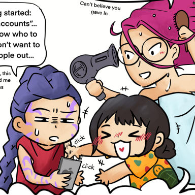 Huntrix girls daily life, a KPop Demon Hunters fanfiction comic. Didn't plan this as a comic, so no coherent storyline lol. I just draw whatever comes to my mind.