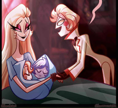 Episode-1: of Heaven In Hiding, a Hazbin Hotel fanfiction comic. An angel arrives in Lucifer and Lily's life