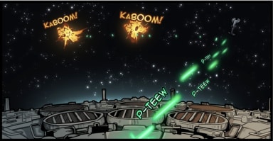 Episode-3: of Rascal's Run, a Star Wars fanfiction comic. Nihla is confident of acing her first assignment, but that's before she knew what she was signing up for!