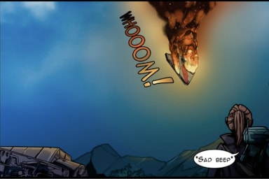 Episode-4: of Rascal's Run, a Star Wars fanfiction comic. Nihla finishes her delivery successfully, but there are bigger changes afoot.