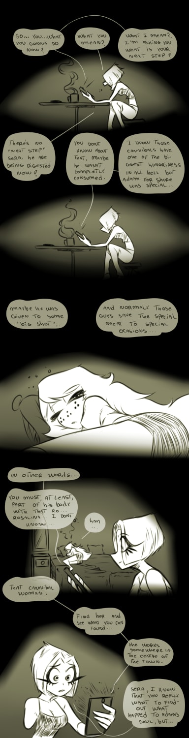 Episode-11: of Hell Is Not Forever, a Hazbin Hotel fanfiction comic. Lute tries to convince Sera that this is a bad idea.