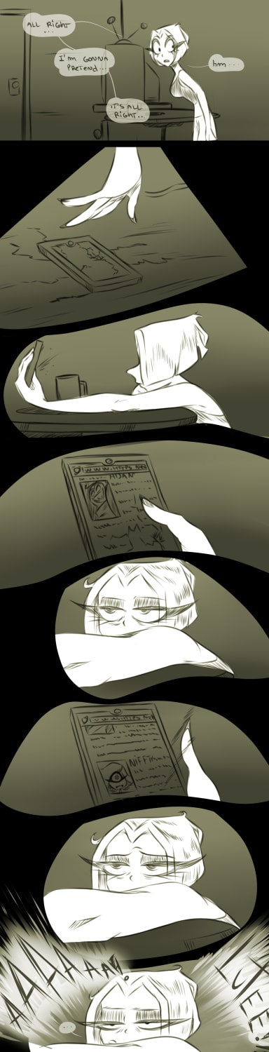 Episode-13: of Hell Is Not Forever, a Hazbin Hotel fanfiction comic. Lute tries to confort emily.