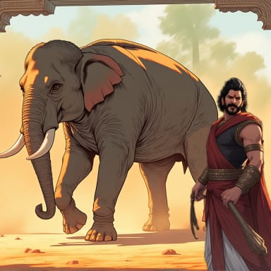 Episode-10: - The Manic Encounter of Mrignayani, a Baahubali fanfiction comic. A rogue elephant gets loose, and important secrets are revealed...