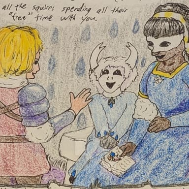 Episode-4: - Stepping In of Perfectly NOT Fine, a Hollow Knight fanfiction comic. If you're not careful, your side characters take over the story and insist on adding three more pages...totally not speaking from experience.