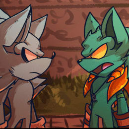 Episode-28: - Confrontation of Halo on Fire, a Sonic the Hedgehog fanfiction comic. Nazo recalls the gate of legend through his memory of when he was younger, and decides to pay it a visit after such a long time.

To his surprise, Dirge arrives on the scene too, harrowingly explains that Nazo is not the one destined to open it, and leaves. 
Nazo, annoyed, decides to investigate what secrets Dirge may be hiding.