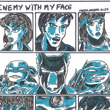 Episode-35: - Enemy with my face. of Teenage Mutant Ninja Turtles "The full eighty percent", a Teenage Mutant Ninja Turtles, Avatar The Last Airbender and Dragon Ball Z fanfiction comic. As Splinter makes his final contribution to his family, Stick is coming to terms with the lie which was used to create him.