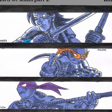 Episode-5: - Devided we stand of Teenage Mutant Ninja Turtles "The full eighty percent", a Teenage Mutant Ninja Turtles, Avatar The Last Airbender and Dragon Ball Z fanfiction comic. So in the last chapter, human Leo is seen stabbing Karai, now why would he do that? Has the change into a human being warped his mind, or is there something else going on?