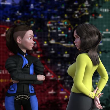 Episode-3: - Utinam Pereant Politici of Tiny Trek Adventures, a Star Trek fanfiction comic. The Aries is being sent on its first mission into the Triangle, a diplomatic mission with a political officer that already has the Captain on edge. It's just a few week haul into the Triangle. Everything should be just fine...