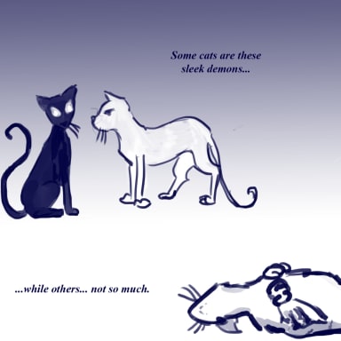 Episode-1: - Whiskers of Whiskers (and other moments of life), a Rise of the Guardians fanfiction comic. One of the first ancient human fears was to meet a large murderous cat in the darkness. Pitch owes cats something.