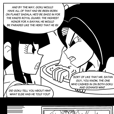 Episode-8: - Ch.8! of DragonBall GTH (a Goku x Caulifla story), a Dragon Ball Z fanfiction comic. While the Gods discuss the mysteries of the hyperbolic time chamber, Chi-Chi takes a stand against Caulifla! But has she maybe bit off more than she can chew? Or has Caulifla underestimated her?