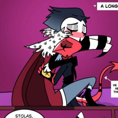 Episode-12: of Hidden Feeling, a Helluva Boss fanfiction comic. things that are still in Blitz's head