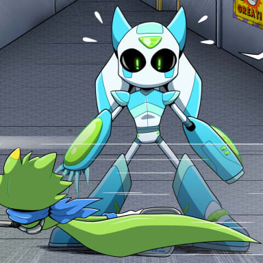 Episode-6: - Nemesis of Des & Neo: Future Disaster, a Sonic the Hedgehog fanfiction comic. Robot vs security