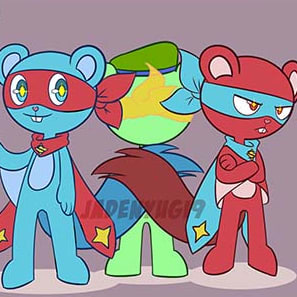 Episode-2: - character sheet of Fake Hero Au, a Happy Tree Friends fanfiction comic. information about the character appear in this au