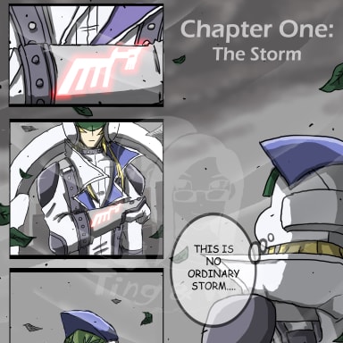 Episode-1: - The Storm of Yugioh D-Stortion, a Yu-Gi-Oh! fanfiction comic. In the words of Mario: Here we GOOOOO!!!
The arrival of someone that shouldn't be in this timeline causes quite the Storm. The closest Signer to the Disturbance reacts to it being Jack Atlas. In this timeline Alcatraz was NOT destroyed before someone points it out.