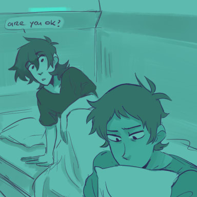 Episode-1: - Are you ok? of Sleepover, a Voltron Legendary Defender fanfiction comic. Lance asks Keith if he can stay over after having a nightmare