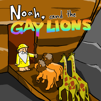 Episode-1: - Noah, and the Gay Lions of Noah, and the Gay Lions, a Originals and Christian Mythology fanfiction comic. The animals are boarding the Ark to escape God's flood. But what happens when some animals don't fit God's requirements, 2 of a kind, male and female.
