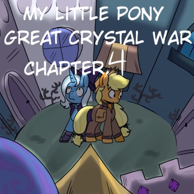 Episode-4: - Canterlot of MLP An apple in a war, a My Little Pony fanfiction comic. In this Timeline Canterlot is not the great city it used to be, but AJ and Trixie have to explore it to find Twilight.
Will they found who they are looking for ?