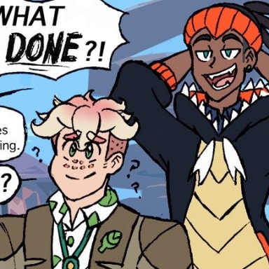 Episode-10: - Future Milo? of MMJ's Milo Collection, a Pokemon fanfiction comic. I had a dream that Milo showed up in a future Pokemon game looking like this
...comics ensued