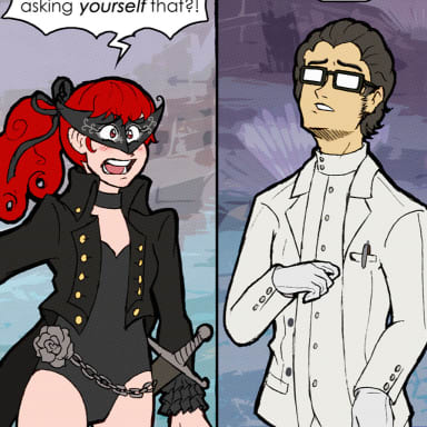 Episode-7: - Physician, Heal Thyself of MMJ's Maruki Collection!, a Persona fanfiction comic. Protagonist!Sumire confronts Maruki in his Palace... setting him off...